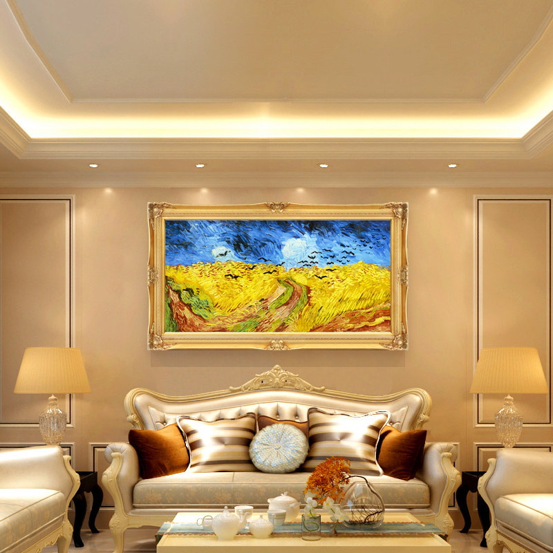 Simple Eu Living Room Decoration Painting Eurostyle Dining Room Sofa Background Wall Hanging Painting Minimalist Light Lavish Scenery Hung Painting European-style Oil Painting