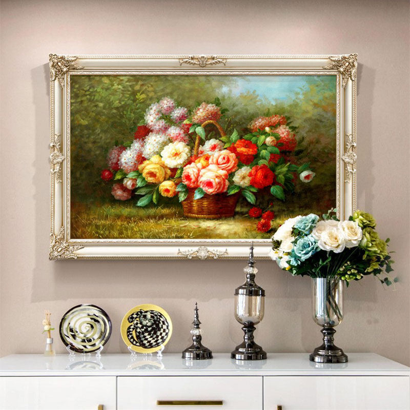 Fuyun Interning Oil Painting Living Room Sofa Background Decoration Painting Flower Dining Hall Hung Painting Brief Eu Mural Ostyle Oil Painting