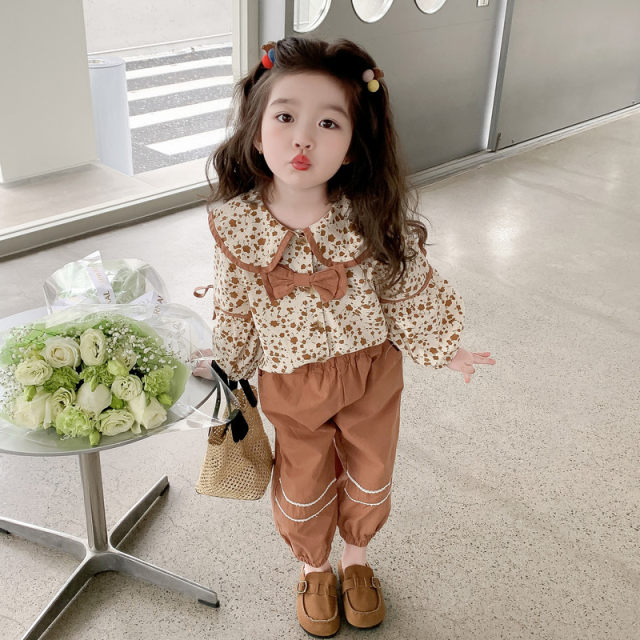 Girls' spring clothes 2023 new foreign style suits fashionable pants children's net red Mori children's clothing girl baby clothes