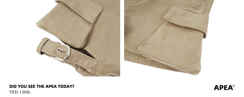 APEA春夏美式复古辣妹高腰牛仔短裤女时尚设计感两口袋工装短裤潮