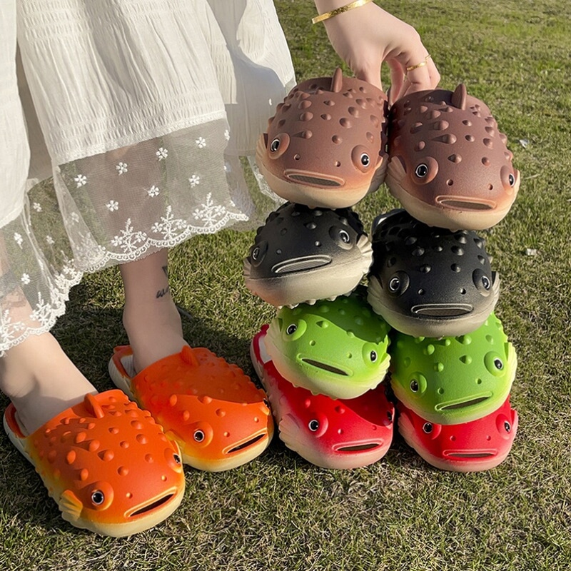 2026 New Style Pufferfish Slippers for Girlfriends, Summer Cartoon Quirky Personality, Ugly-Cute Cute Couple Outdoor Sandals 2026 New Style Pufferfish Slippers for Girlfriends, Summer Cartoon Quirky Personality, Ugly-Cute Cute Couple Outdoor Sandals
