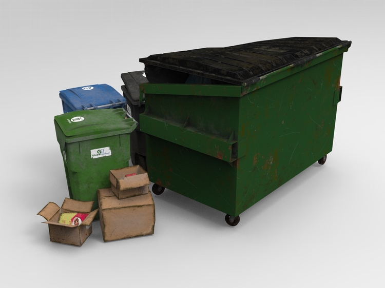 图片[2]-C4D垃圾堆FBX垃圾箱STL垃圾袋OBJ纸箱Blender模型Unity道具素材-cg男孩