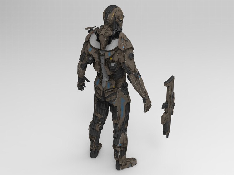 图片[2]-C4D科幻未来人物FBX机甲士兵STL武器OBJ游戏道具Blender素材模型-cg男孩