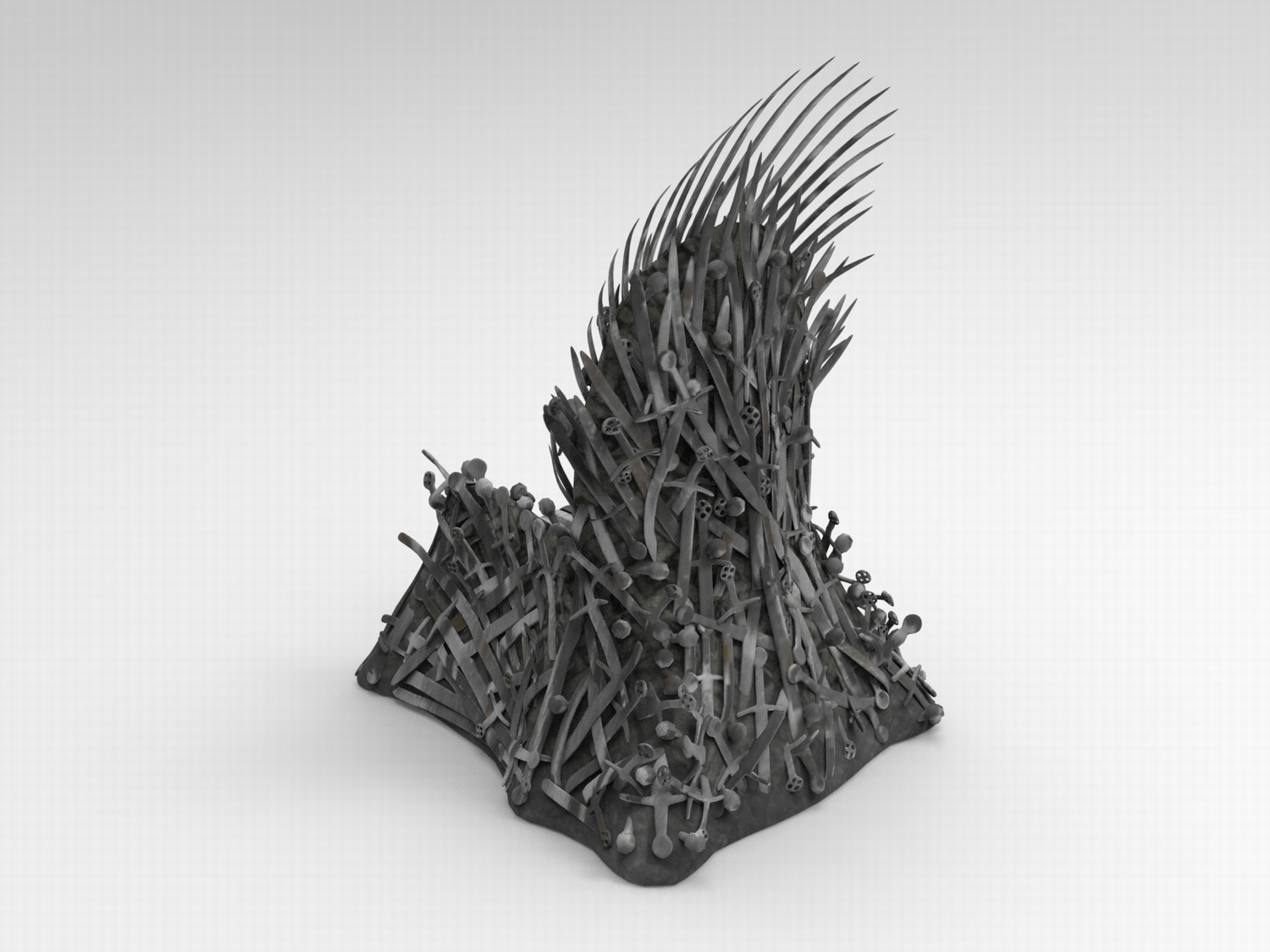 图片[2]-C4D座椅FBX铁王座STL剑堆OBJ权力宝座Blender剑刃游戏场景3D素材-cg男孩