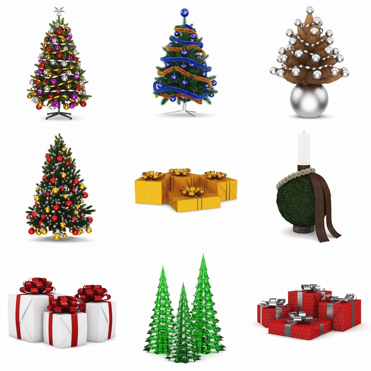 图片[2]-C4D圣诞树FBX花环STL蜡烛OBJ礼盒Blender铃铛装饰品酒杯模型素材-cg男孩