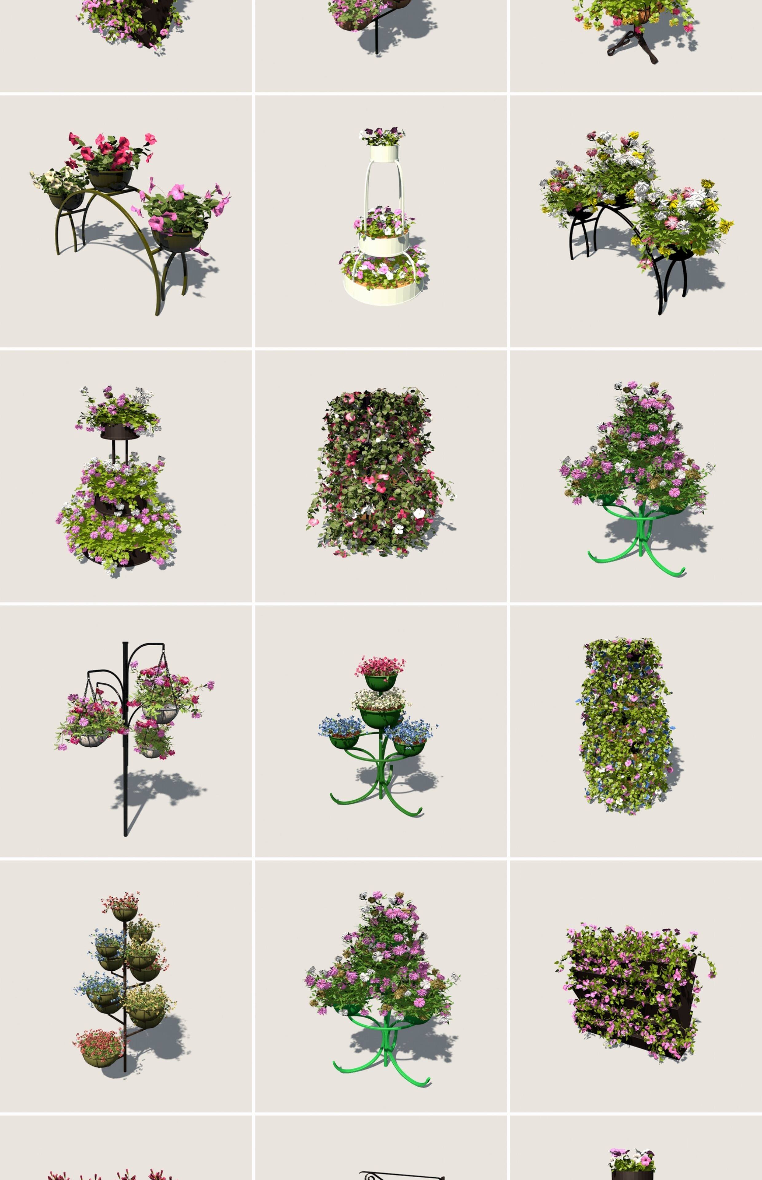 图片[4]-C4D植物FBX鲜花Blender盆景Maya盆栽花卉场景道具三维3D模型素材-cg男孩
