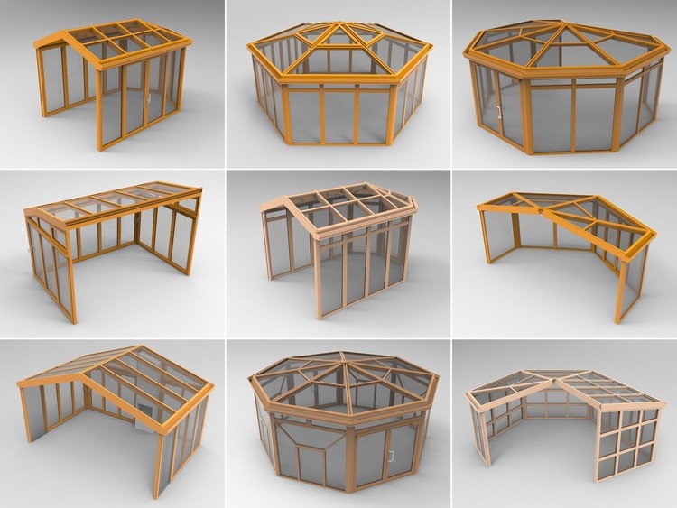 C4D阳光房FBX玻璃房STL木屋别墅OBJ现代结构建筑3D模型设计素材-cg男孩