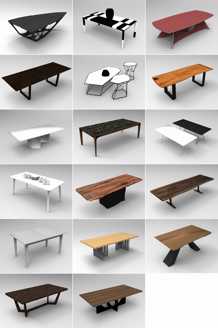 C4D现代装修FBX家具STL桌子OBJ办公桌Maya室内设计Blender素材-cg男孩
