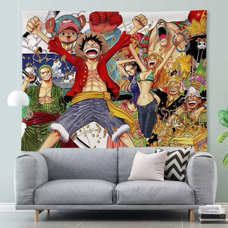 One Piece hanging cloth ins background cloth anime hanging picture tapestry wall cloth bedroom canvas bedside wall decoration hanging wall