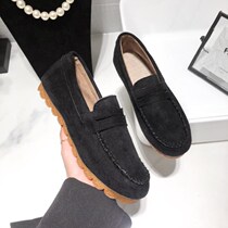 Flat shoes Plush flat bottom office shoes winter womens single shoes warm shallow mouth Outdoor Womens winter shoes pregnant womens bag heel