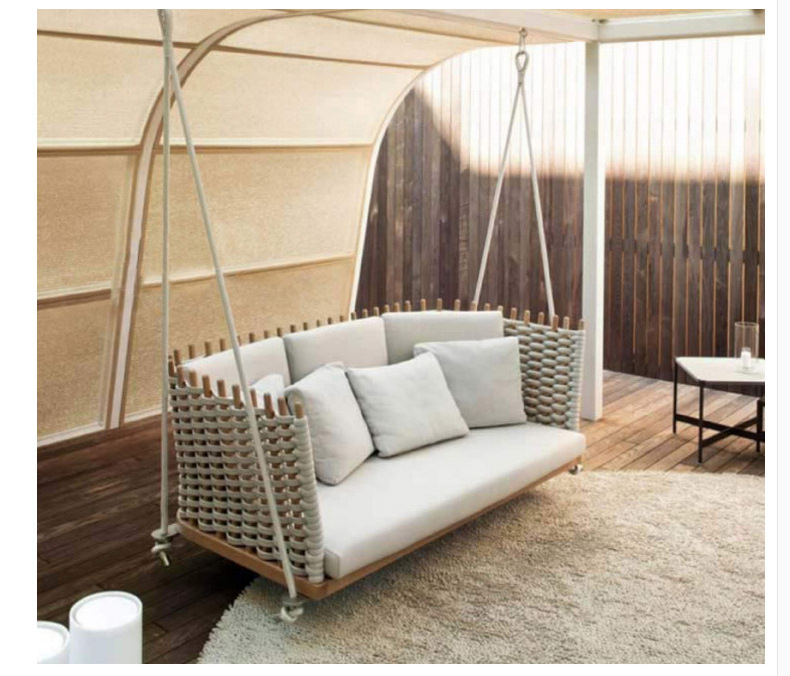 Bắc Âu phong cách tối giản mây ban công sân vườn ngoài trời giải trí sofa ngoài trời kết hợp nội thất phòng khách - Đồ gỗ ngoài trời bàn ghế ngoài trời hòa phát