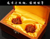 Wenwan storage artifact high-grade walnut handle piece spherical seal wooden storage compartment storage box gift box
