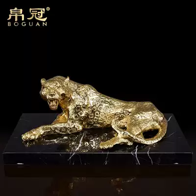All-copper leopard crafts decoration pure copper money leopard lucky living room office decorations opening gifts