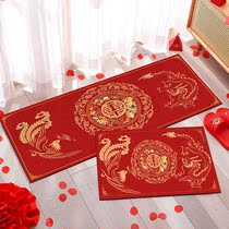 Wedding carpet bedroom bedside carpet wedding room decoration household red festive mat entrance door foot mat