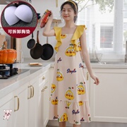 Pajama womens váy dài mùa hè lanh lanh bông có thể đi ra ngoài phù hợp lỏng lẻo ròng âm thanh bùng nổ màu đỏ bình thường.