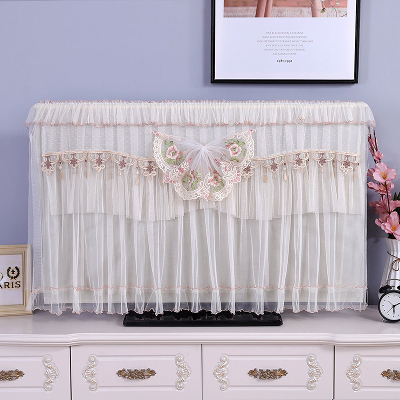Chinese-style LCD TV cover dust cover 55-inch hanging boot without cover cloth lace TV cover