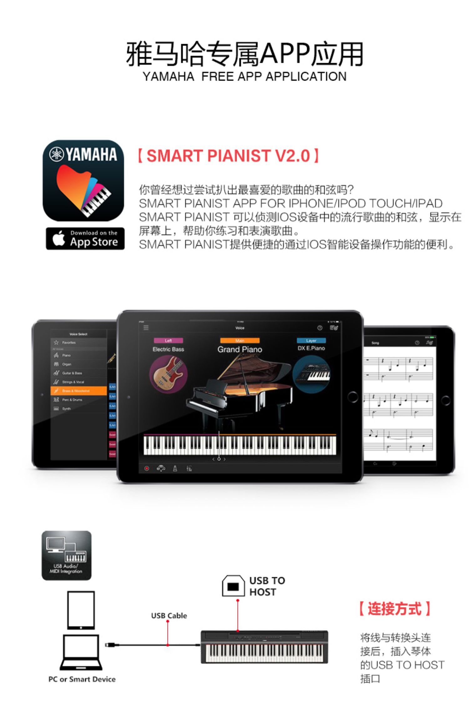 Đàn piano điện Yamaha 88 búa chính KBP-2000 dành cho người mới bắt đầu học mẫu giáo piano điện tử chuyên nghiệp - dương cầm đàn piano trắng