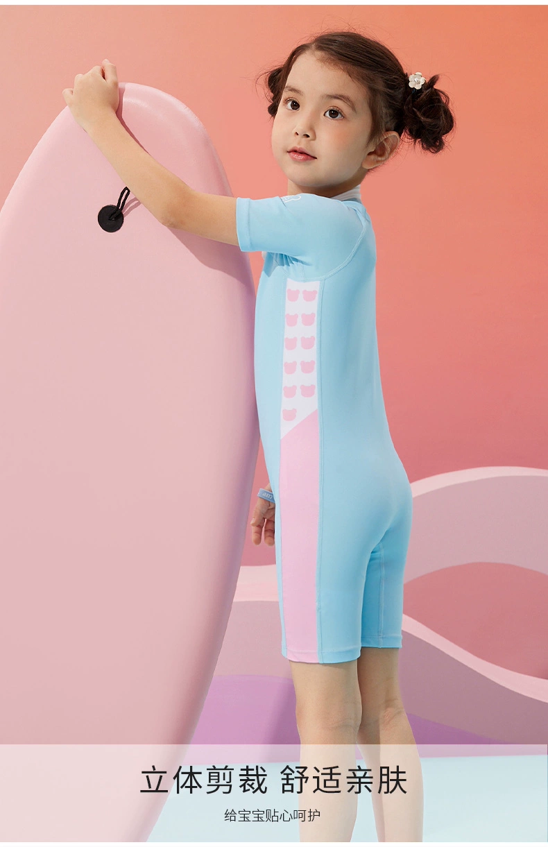 Đồ bơi trẻ em WaterTime bé gái in hình gấu nhanh khô ấm tập luyện Đồ bơi một mảnh suối nước nóng áo bơi tre em áo bơi trẻ em nữ