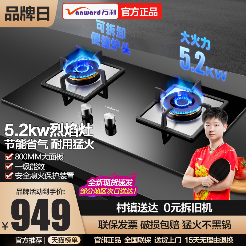 Wanhe B9 Menghuo Gas Stove Embedded Natural Gas Stove Household Double Stove Official Flagship Official Website