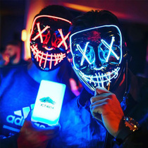 V for Vendetta Led Luminous Mask Bar Party Disco Face Full Face Mask Halloween TikTok Horror Mask
