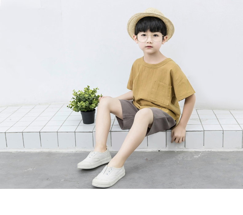 Quần áo bé trai mùa hè 2019 mới to boy hè ngắn tay bé trai hè đẹp trai đẹp trai thủy triều hai mảnh - Phù hợp với trẻ em đồ bơi bé trai