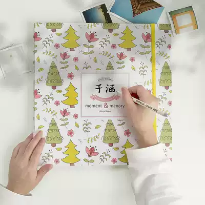 2021 new growth record album Adhesive cartoon baby photo book large capacity diy production commemorative book