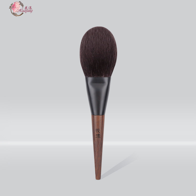 Flowers Rippling Black Sandalwood Powder Brush Fine Light Frontal Wool Fixed Makeup Brush Canton Animal Hair Soft And Large Hair Weight One Dress