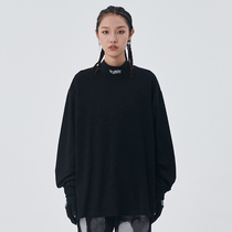 WORKSOUT (WKST) Basic embroidery High collar beating undershirt male and female loose trend hip hop long sleeve couple state tide