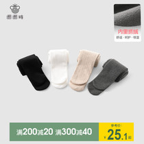 Circle candy childrens clothing girls plus velvet pantyhose baby thin velvet bottling socks autumn and winter new childrens socks Joker