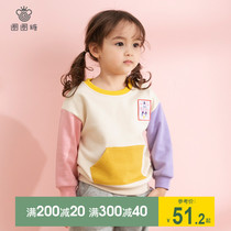 Childrens clothing girls sweater chun qiu zhuang Children Baby western style crew neck long sleeves shirt infant baby sweater tide