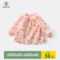 Circle candy childrens clothing girls long sleeve shirt 2021 Spring and Autumn Children Baby Cotton lapel collar doll shirt childrens shirt