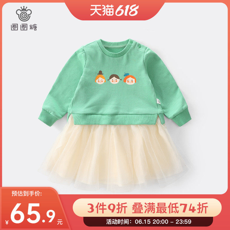 Girl Foreign Dress Baby Baby Princess Dress Kiddie Spring Autumn Dress Casual Skirt New Little Girl Fluffy Dress
