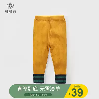 (Fold) circle candy children's clothing girls spring and autumn trousers wool pants children's casual pants baby leggings