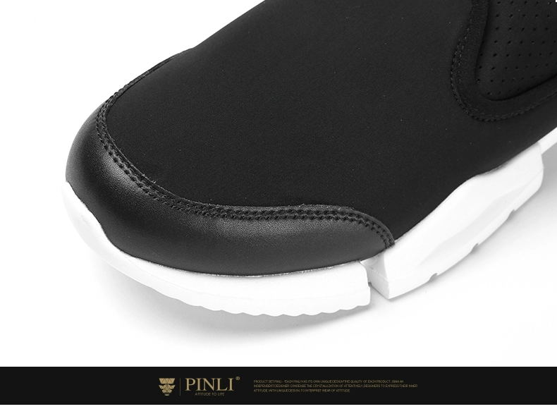Sản phẩm PINLI, giày nam, chân, da PU, giày thấp, thoáng khí, giày lười thông thường, giày thời trang - Giày thấp
