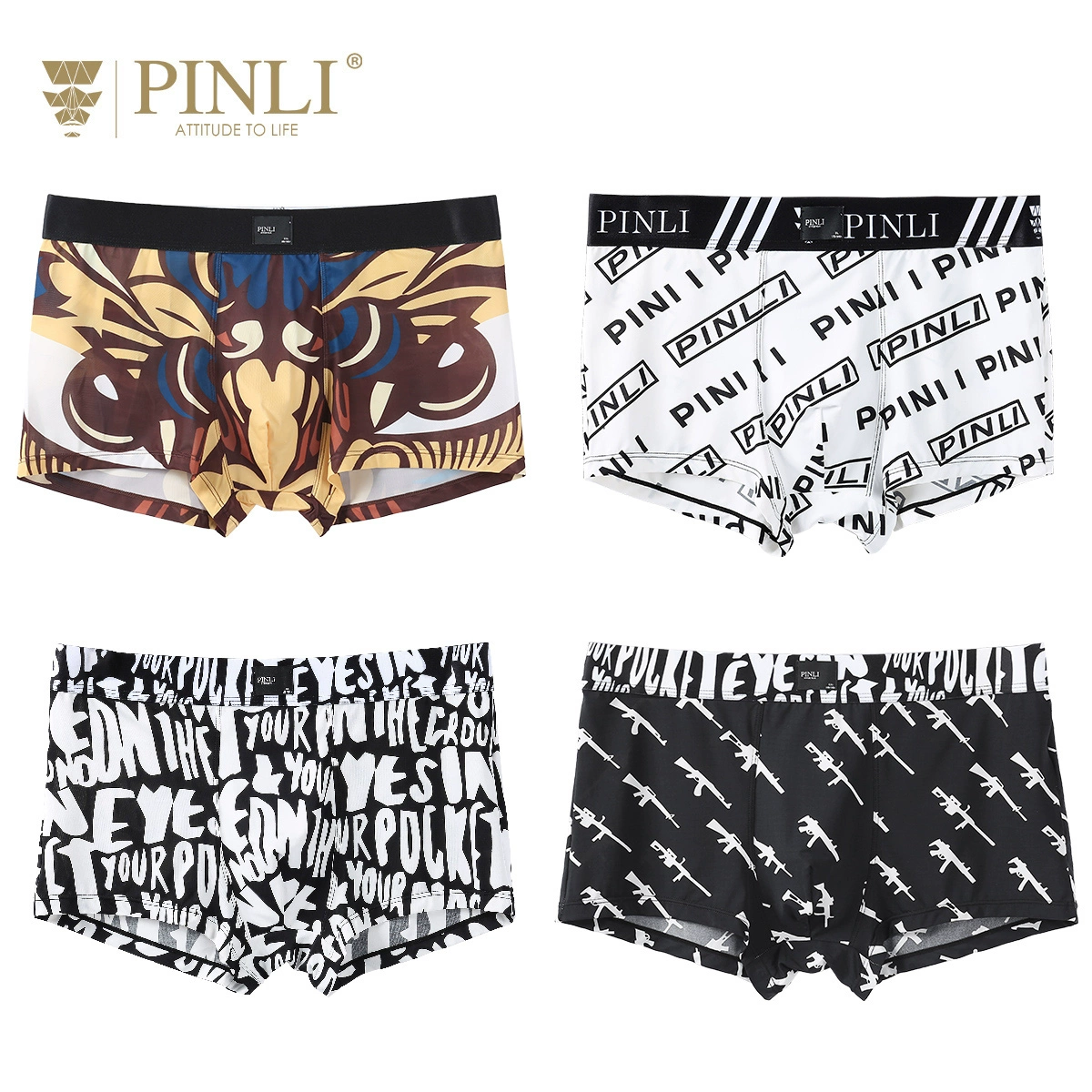 [1 dải 79, 2 dải 99, 3 dải 129] Quần đùi boxer Pinli quần đùi boxer quần đùi cỡ lớn thoáng khí quần đùi xu hướng đồ lót nam - Giống cái