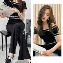 Liu Poetry Poetry Xu Alus small and fragrant wind short sleeve blouses with short-and-shoulder shorts and a little bit of gentle ensemble wearing a hitch