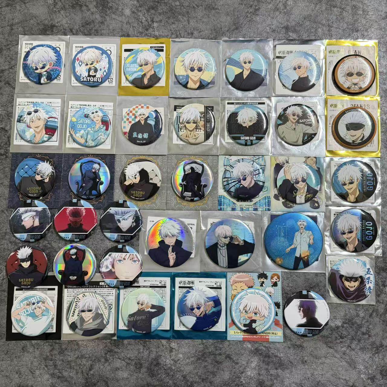 Rigu Authentic Jujutsu Kaisen Anime Two-Dimensional Merchandise, Kyojuro Rengoku, Gojo Satoru, and Satoru Gojo Personal Combination Badge Pins