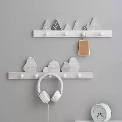 Door hanging key adhesive hook non-hole creative cute porch storage wall hipster cartoon wall hanging clothes hook