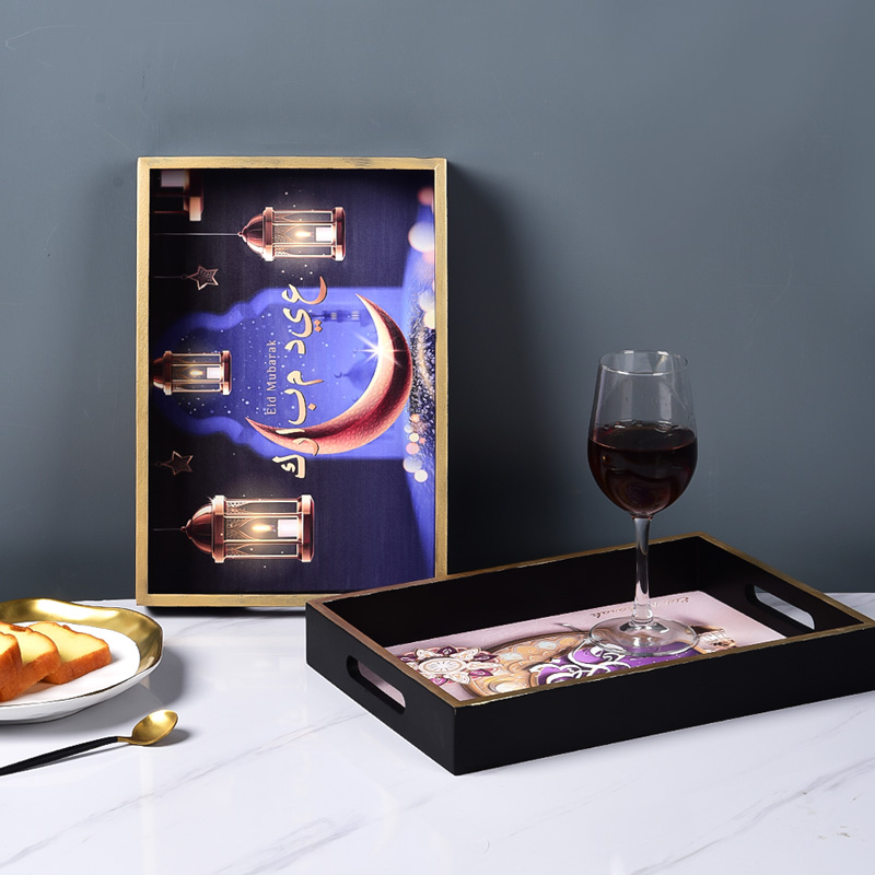 Retro printing Nordic tray hotel wine set decoration dinner plate desktop finishing cosmetic jewelry storage box