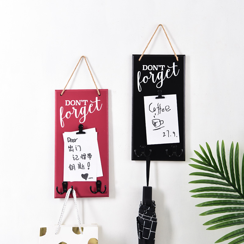 Nordic key hook wall hanging punch-free retro postcard splint listing cafe milk tea shop door decoration