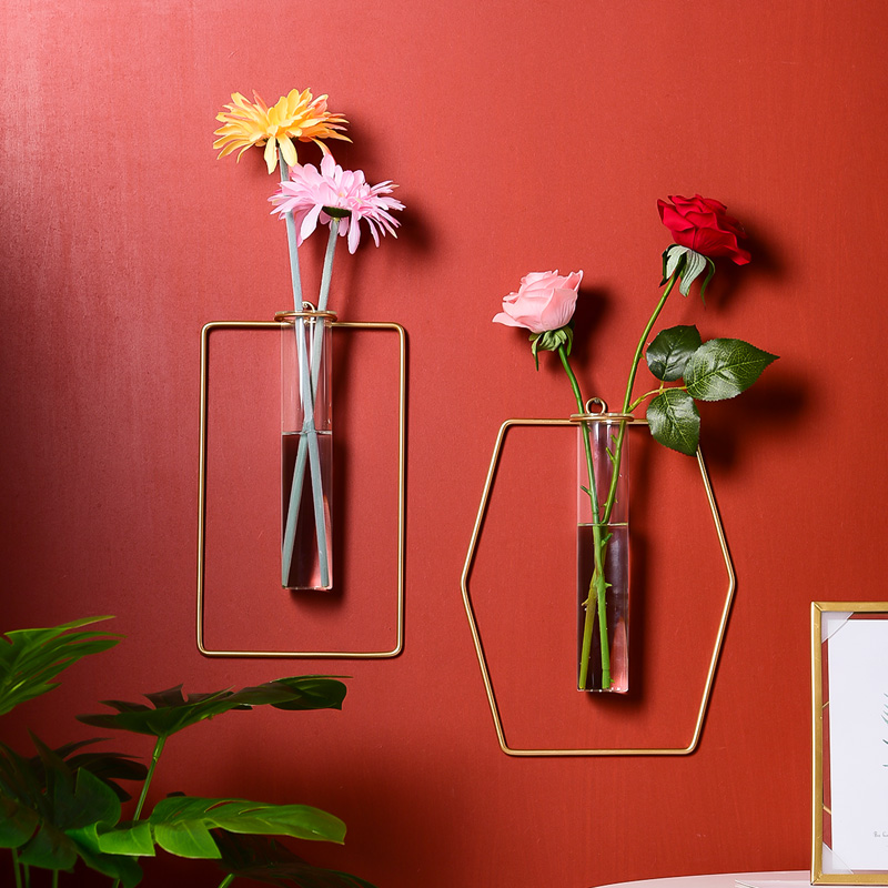 ins glass hydroponic wall-mounted creative interior living-room wall hanging decoration Nordic bedroom room wall decoration ornaments