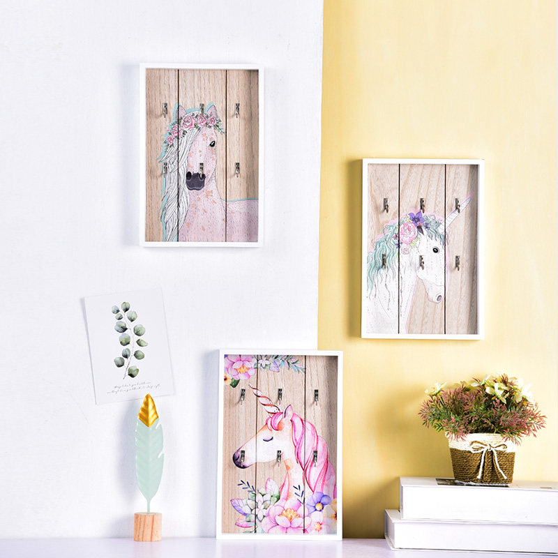 Tied to the keys of the pastoral wind inlet door hook creative wood collection box shelf wall wall wall hanging