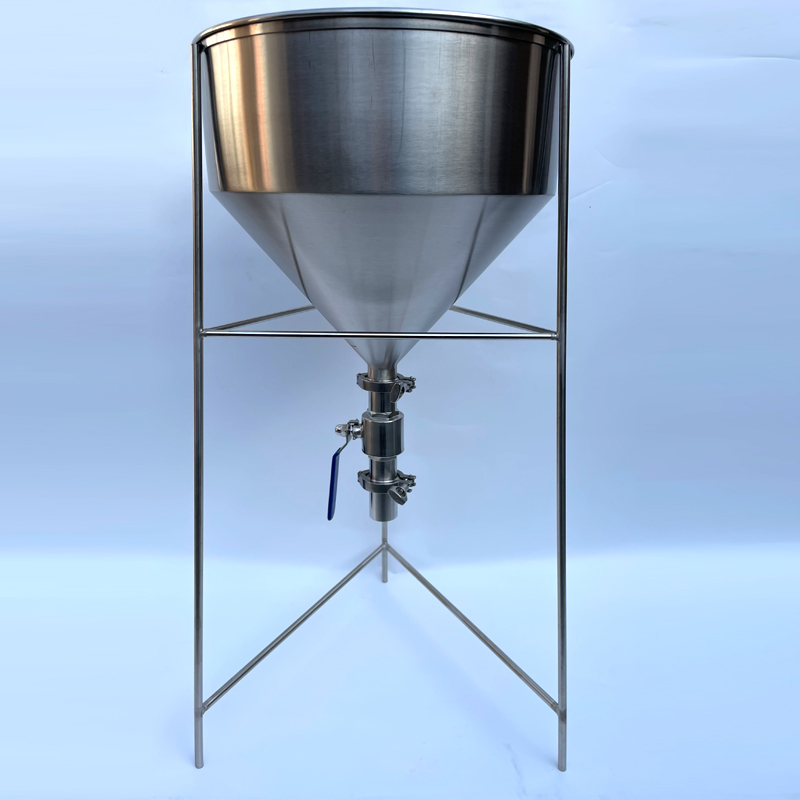 Stainless steel large diameter funnel funnel liquid powder paste packing and filling of the valve with stent switching ball valve