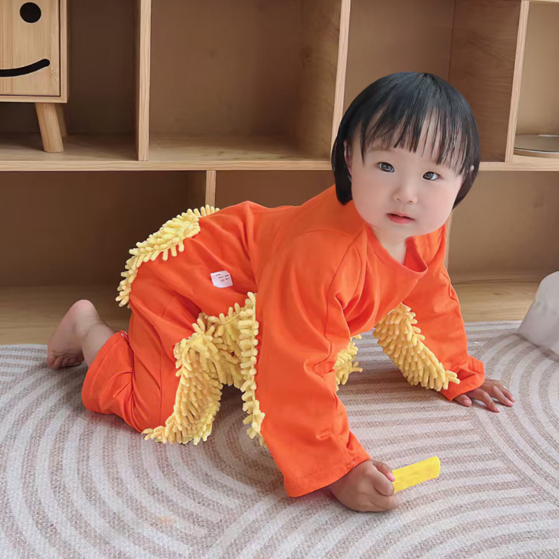 Детская одежда для ползания, детская цельная одежда, для мытья полов, комбинезоны против загрязнения, для протирания пола, наколенники, весенние, осенние и летние наколенники, одежда для ползания