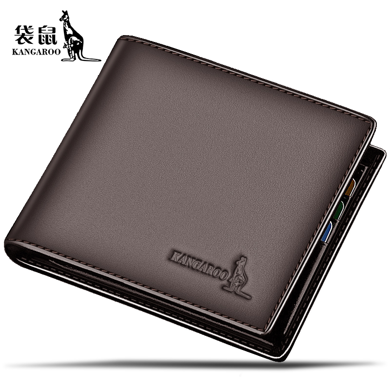 Kangaroo Wallet Men Genuine Leather Money Clip Men's New Tide Cards Head Layer Cow Leather Business Youth Leather Clips Send Boy Gifts