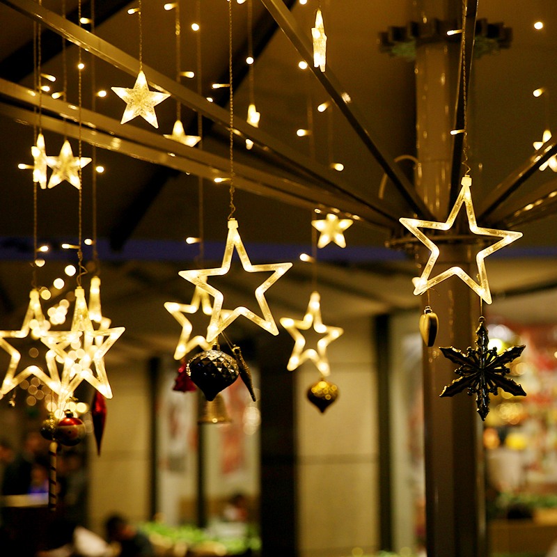 Star lamp room camping decoration arrangementLED colored lights, flashing lights, string lights, full of stars, curtains, romantic decoration supplies