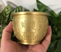 Bamboo bamboo Le pure copper lucky little treasure Brass cornucopia decoration ashtray storage cylinder Lucky small cylinder Single county publicity