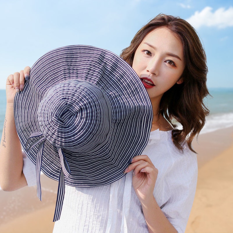 Sun hat female sunscreen New shade Summer sun visor Large along the tide 100 lap breathable anti-UV fisherman hat