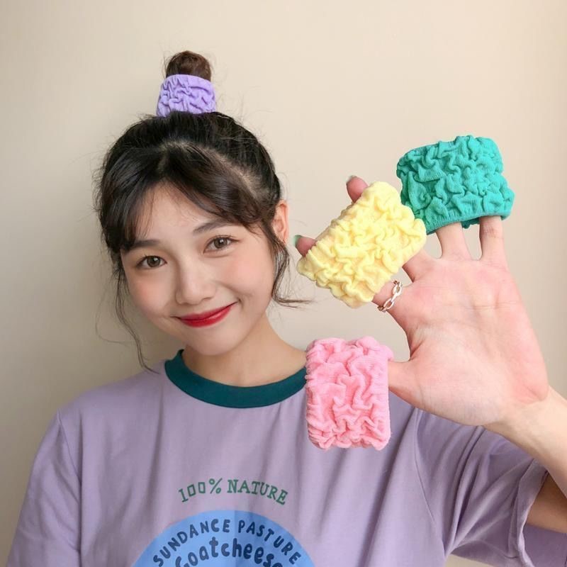 Thickened Hair Circles Women Han Edition Students Cute Ins Large Intestine Circle Sen Women's Department Hair Ring Pill Head High Elastic Towel Ring