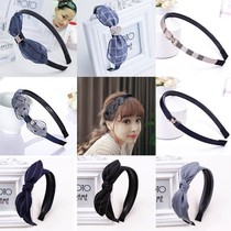 Korean cloth hair hair leads with teeth hoop Japanese sweet pressing fine edge anti-slip head hoop butterfly hair